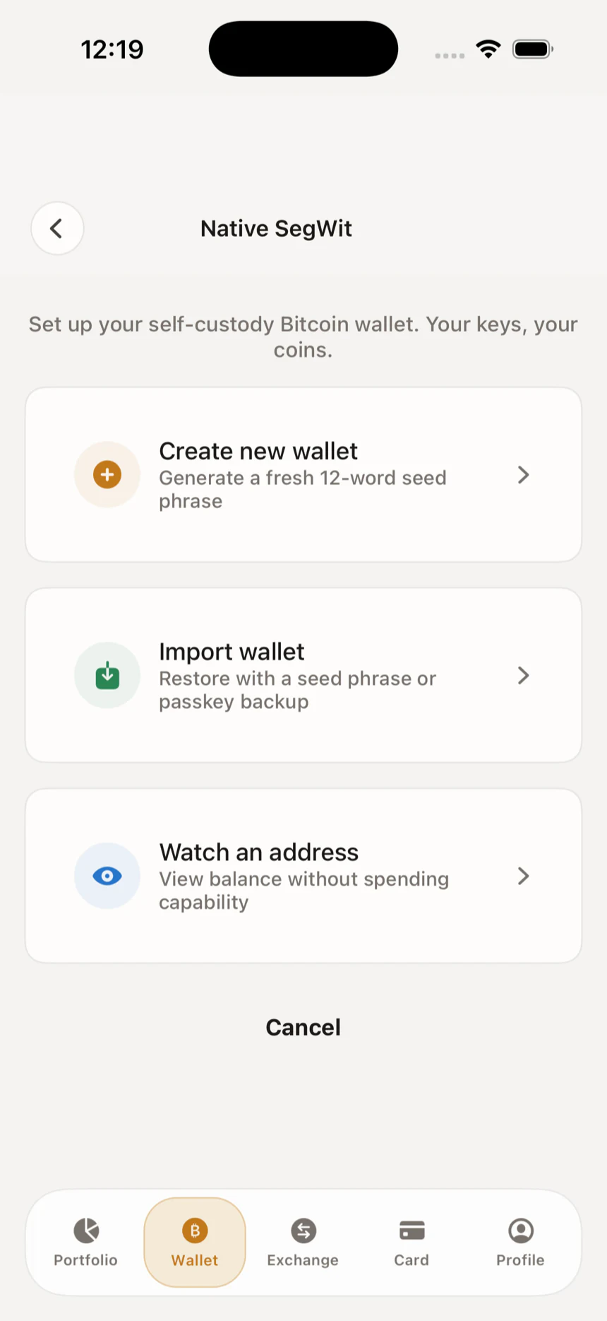 Unseizable — Your keys screen